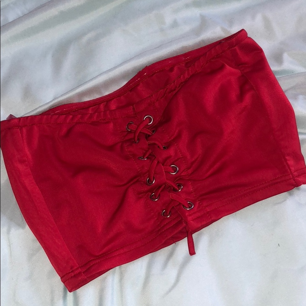Red tube top